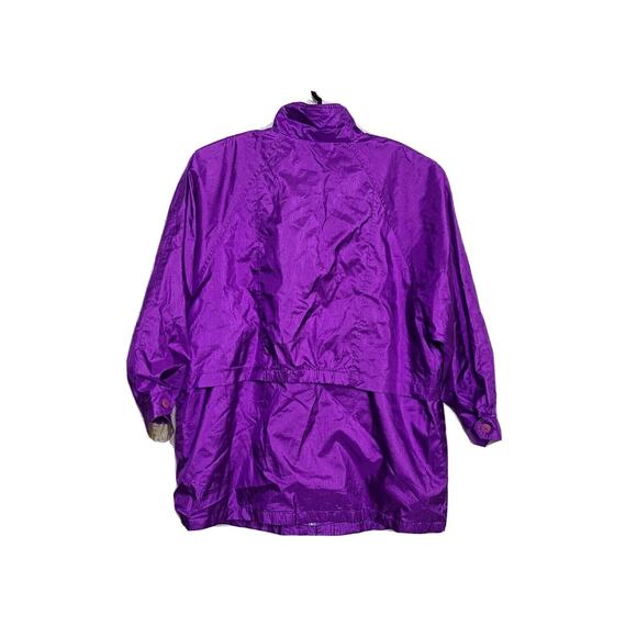 Womens Vintage Windbreaker Jacket 80s Size 14 16 Purple Komitor - Picture 2 of 5